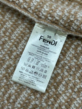 FENDI - FF Motif Cashmere Cardigan in Camel/Natural - Size AUS 10-12