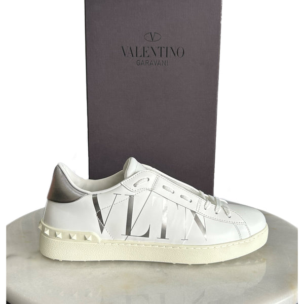 VALENTINO - VLTN Open White Leather Sneakers Men’s Sz 42