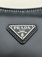 PRADA - Cleo Brushed Leather Black Shoulder Bag