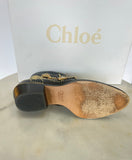 CHLOÉ - Susanna Studded Ankle Boots Black & Gold Sz 35