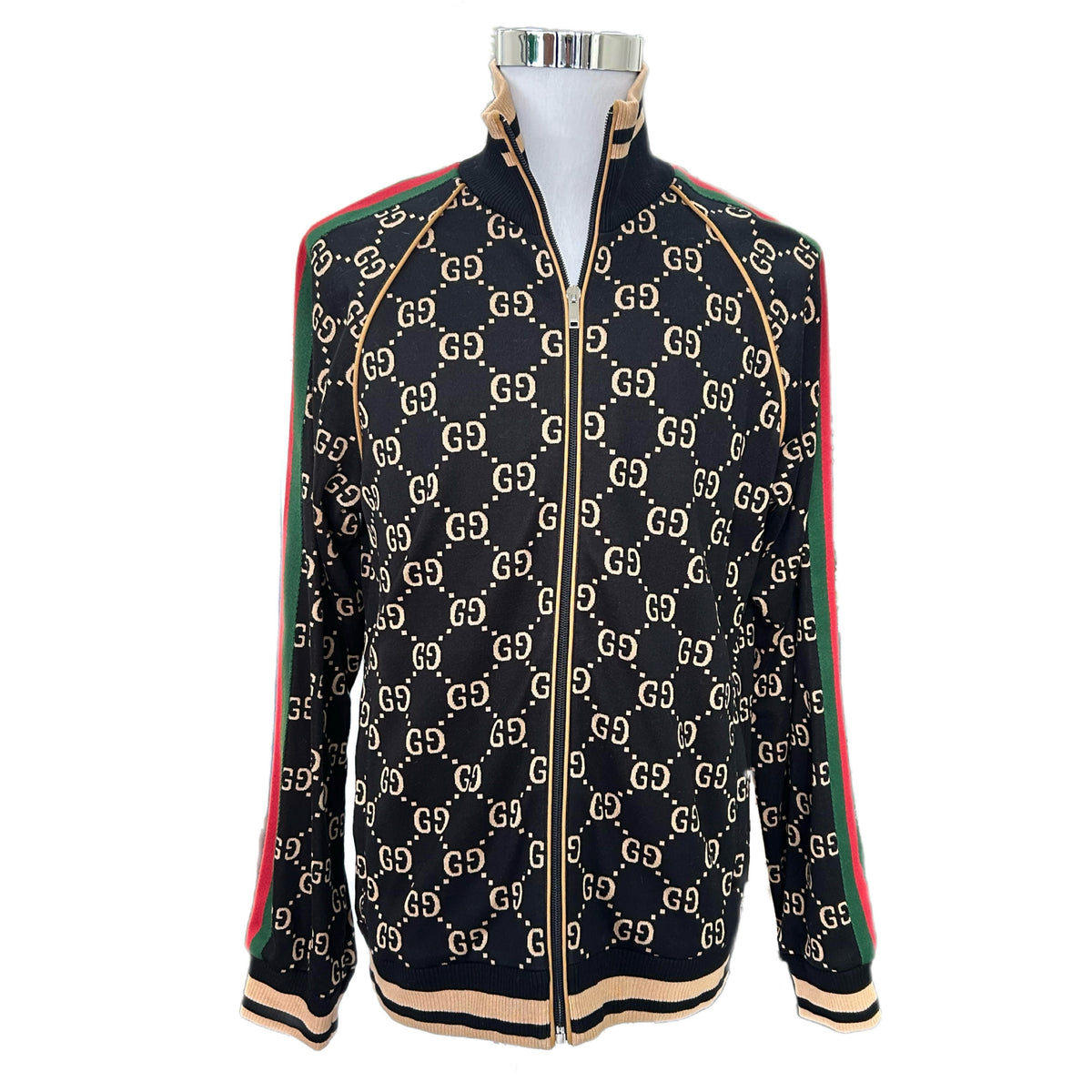 GUCCI - Monogram Side-Stripe Jacket Sz XL