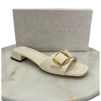 JIMMY CHOO - Hawke Mule Flats in Latte/Gold Sz 40 EU
