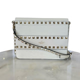 VALENTINO - Cream Leather Rockstud Crossbody Bag