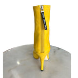 FENDI - Yellow Nubuck Leather Square Toe Ankle Boots Sz 38