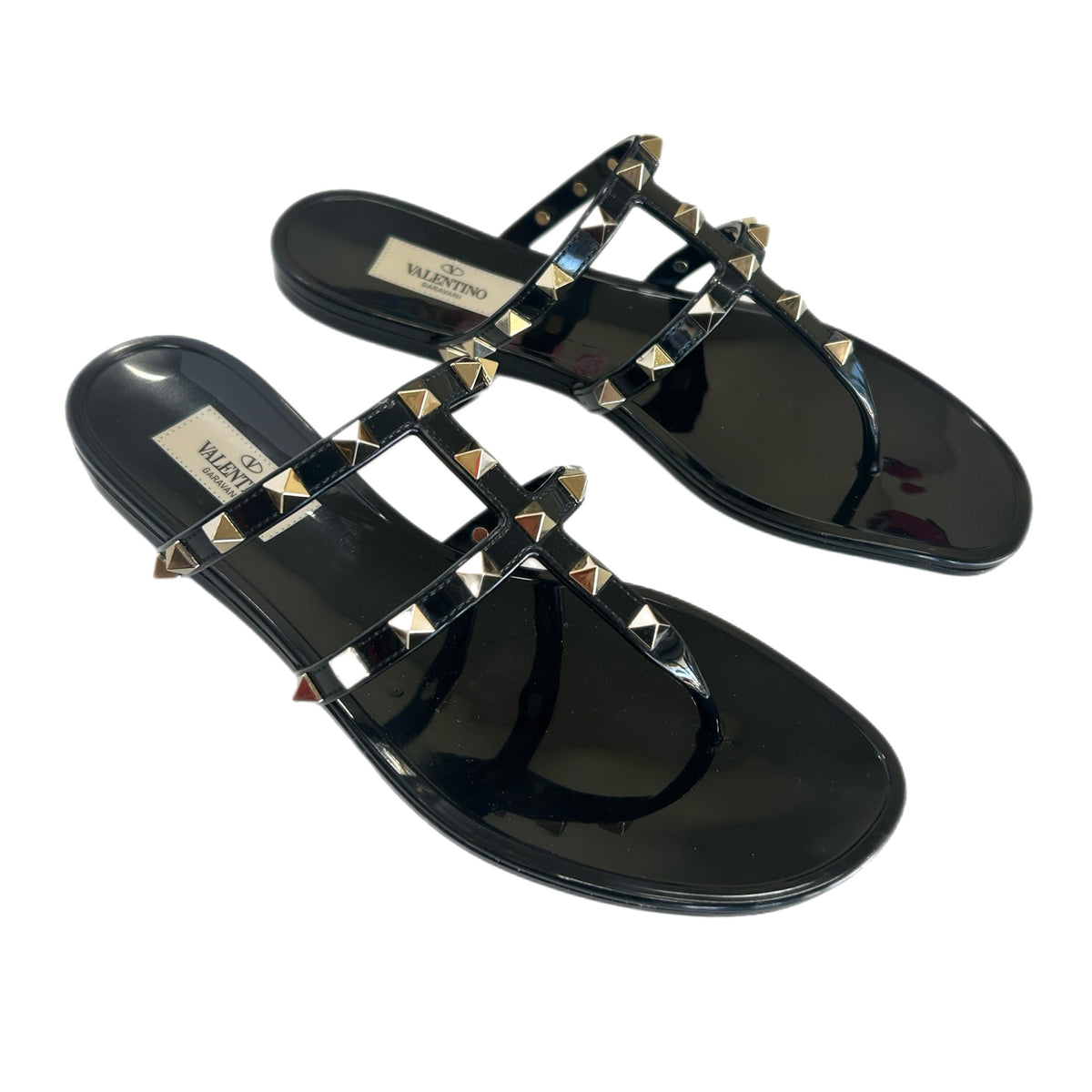 VALENTINO - Rockstud Rubber Sandals Sz 38