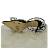 MACH & MACH - Double Bow Embellished Black Satin Pumps 41.5