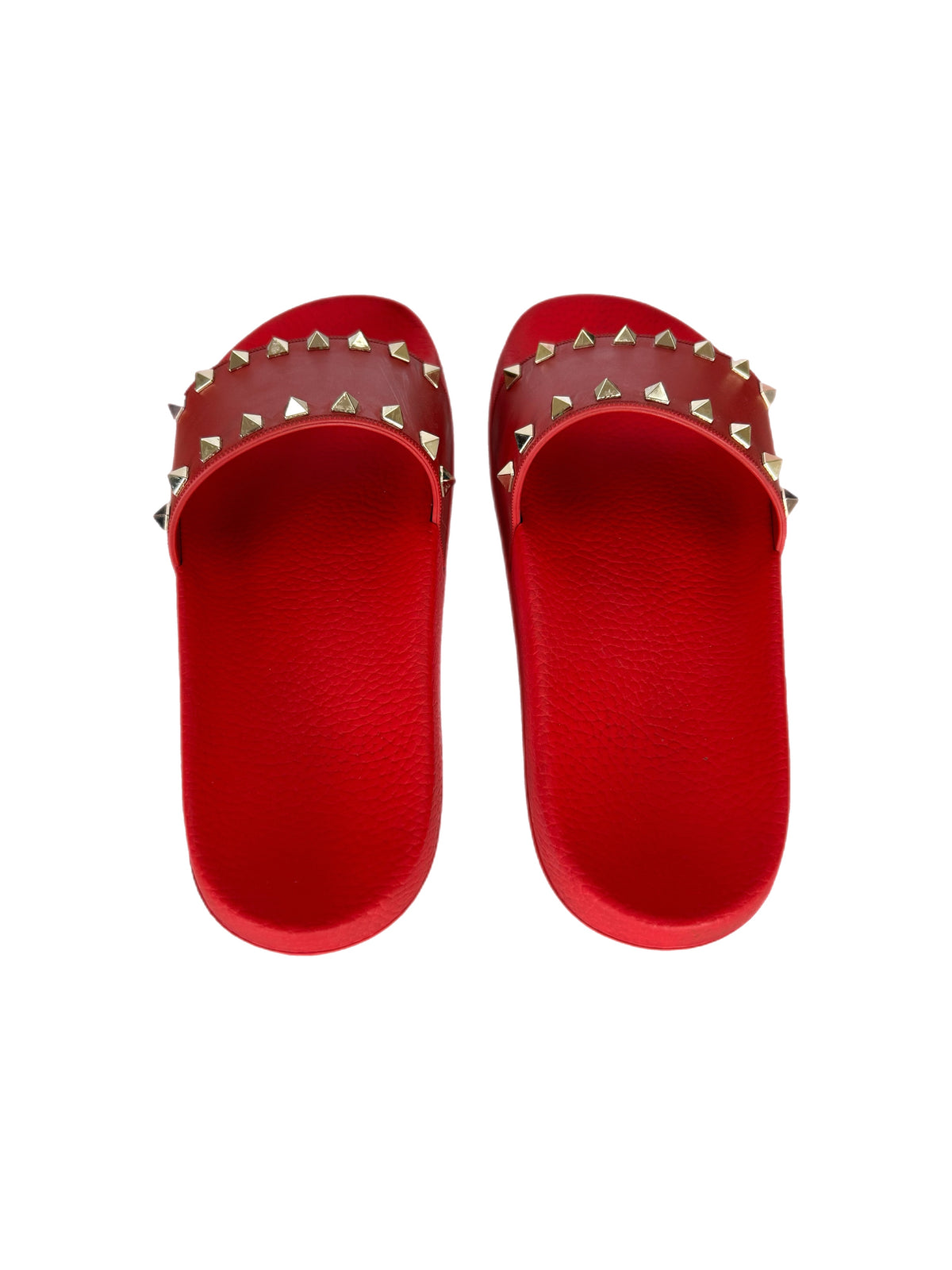 VALENTINO - Red Rockstud Pool Slides Sz 40