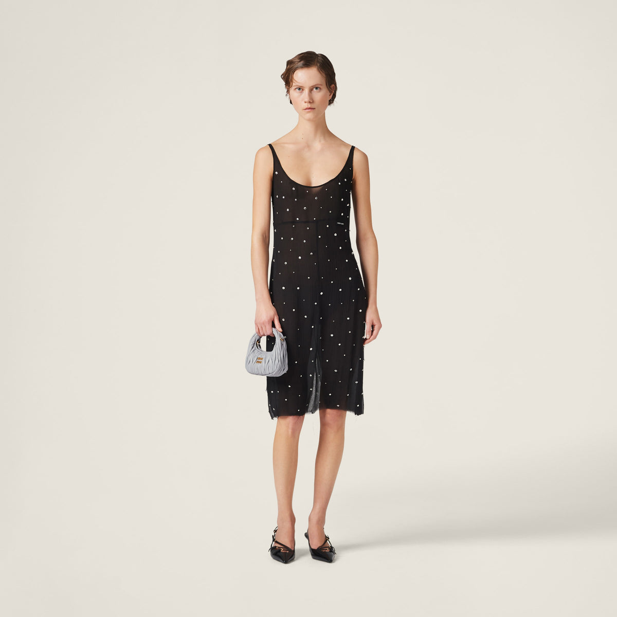 MIU MIU - Wander Matelassé Leather Hobo Mini-Bag - Pearl Grey