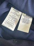 FENDI - Navy FF Jacquard Silk Dress Sz 38