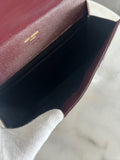 SAINT LAURENT - Cassandre Matelassé Burgundy Envelope Clutch Bag
