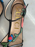 GUCCI - Ophelia Floral Embroidered Sandals Sz 39