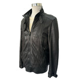 BURBERRY - Black Lamb Leather Jacket Sz 50