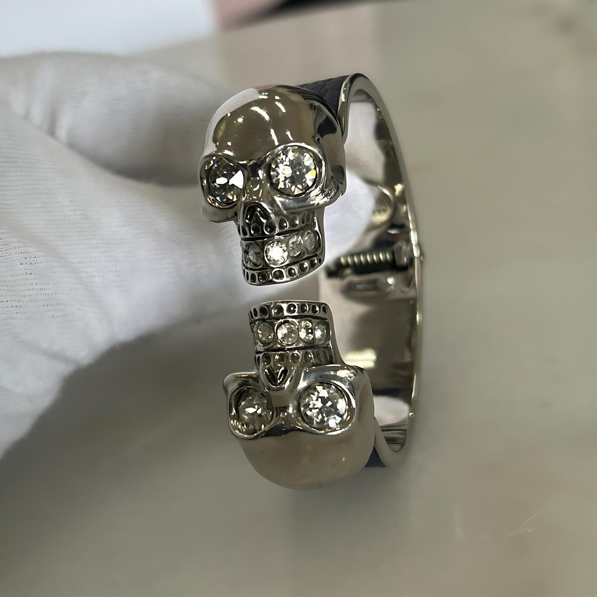 Alexander McQueen - Twin Crystal Skull Cuff Bracelet