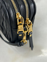 MIU MIU - Black Matelassé Crossbody Bag
