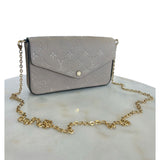 LOUIS VUITTON - Pochette Félicie Tourterelle Empreinte Leather