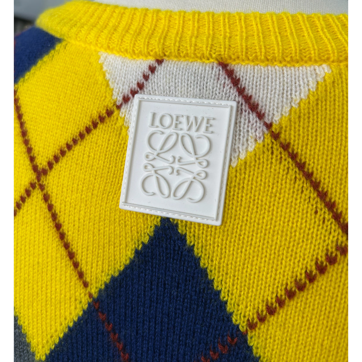LOEWE - Argyle Wool Sweater Sz S (relaxed fit)