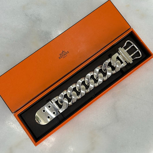 HERMES - Boucle Sellier AG 925 Silver Chain Bracelet