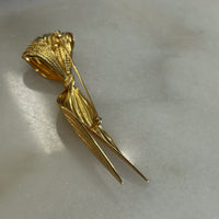 CHRISTIAN DIOR - Vintage Gold Plated Bow Brooch
