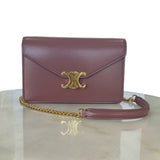 CELINE - Wallet on Chain Margo in Shiny Calfskin - Vintage Rose