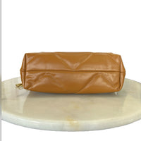 TORY BURCH - Kira Diamond Quilt Small Tan Shoulder Bag