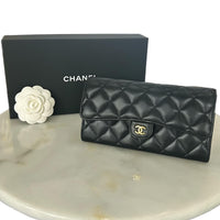 CHANEL - Classic Flap Long Quilted Black Wallet