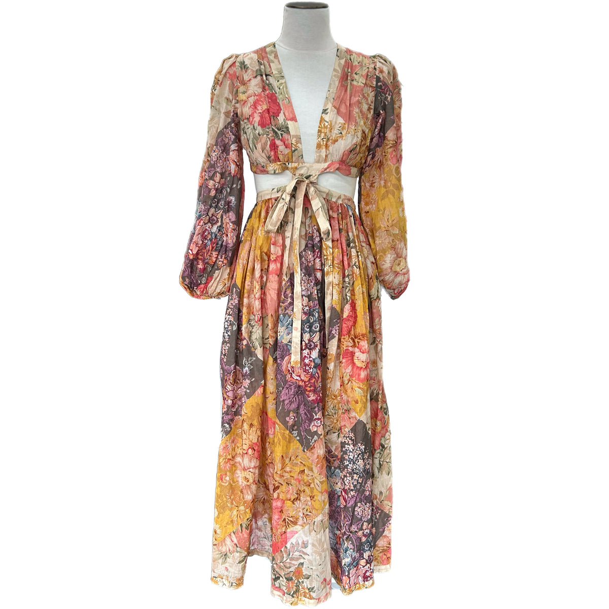 ZIMMERMANN - Pattie Patchwork Floral Dress Sz 1