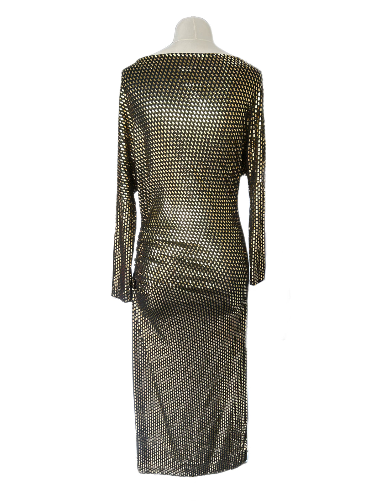Vivienne Westwood - Black & Gold Jersey Midi Dress Sz M