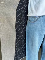 DUCIE - Herringbone Wool Blend Belted Grey Coat Sz L