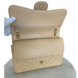 CHANEL - Classic Double Flap Jumbo Bag - Beige Caviar Leather