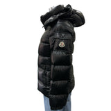 MONCLER - Berre Giubbotto Black Hooded Down Jacket Sz 1