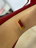 GUCCI - Red Leather GG Marmont Block Sandals Size EU 38