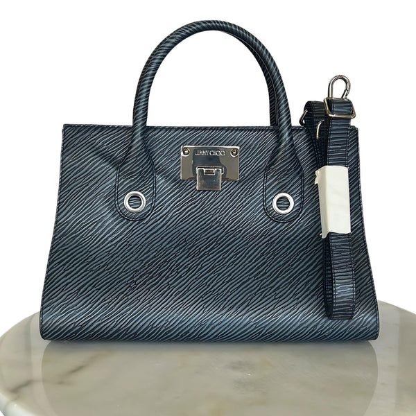 JIMMY CHOO - Riley Blue Leather Handbag