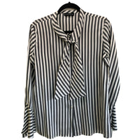 ETRO - Striped Silk Tie Neck Blouse Sz 46