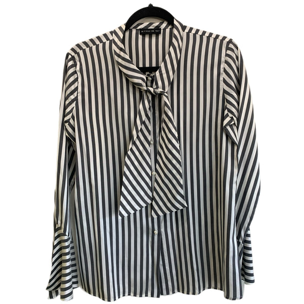 ETRO - Striped Silk Tie Neck Blouse Sz 46