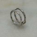 GUCCI - Interlocking GG Wide Silver Ring Sz 19