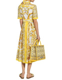 DOLCE & GABBANA - Majolica Print Poplin Shirt Dress Sz IT 44