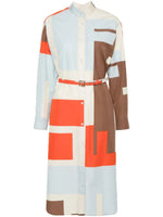 FENDI - FF Puzzle Print Cotton Shirt Dress Sz 42