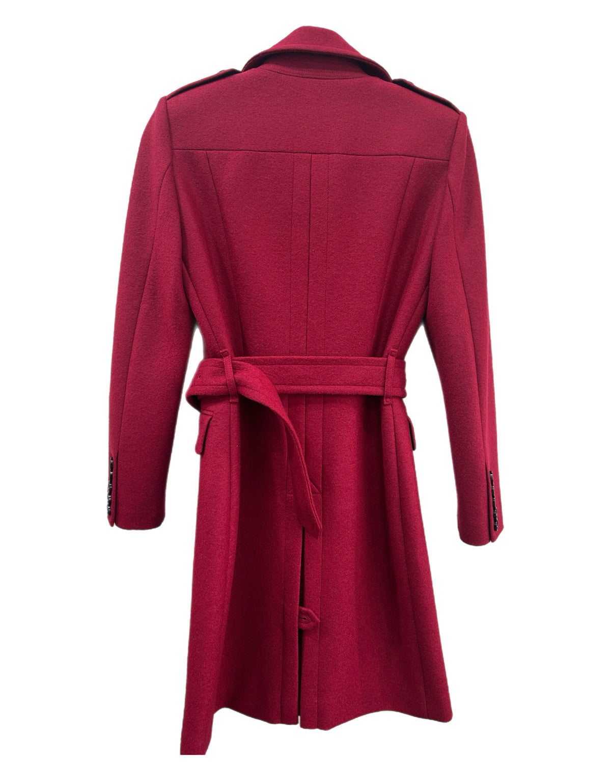 BURBERRY - Burgundy Virgin Wool Coat Sz 6-8