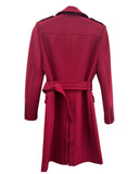 BURBERRY - Burgundy Virgin Wool Coat Sz 6-8