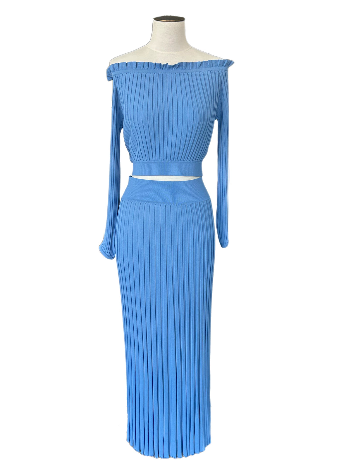 SCANLAN THEODORE - Rib-Knit Off-Shoulder Top & Skirt