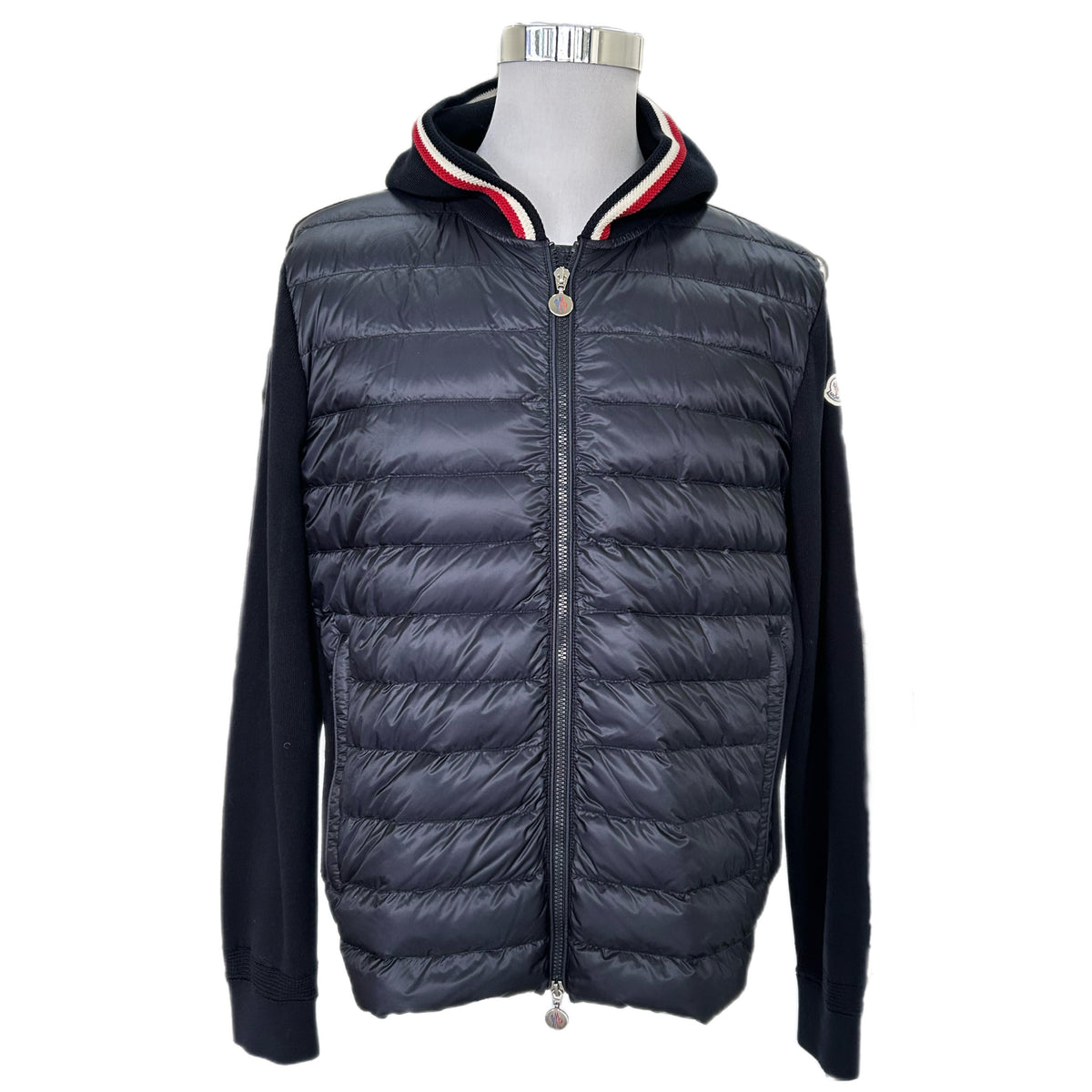 MONCLER - Maglia Tricot Hooded Navy Cardigan Sz XL