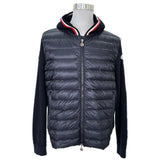 MONCLER - Maglia Tricot Hooded Navy Cardigan Sz XL