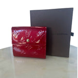 LOUIS VUITTON - Red Vernis Monogram Louise Tri-fold Wallet