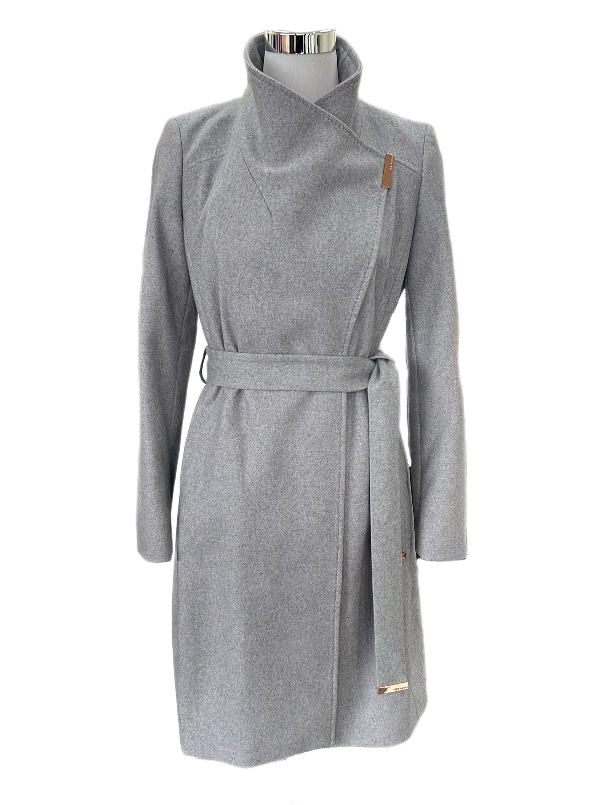 TED BAKER - Sandra Funnel Neck Wrap Coat Sz 2