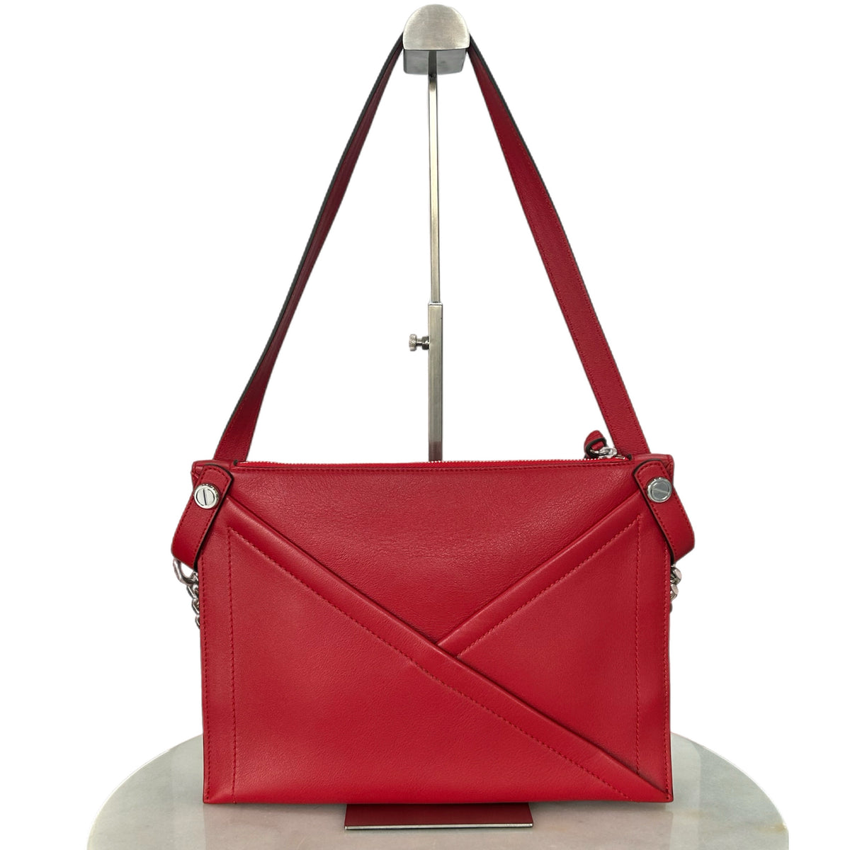 MULBERRY - M Zipped Red Leather Shoulder Bag