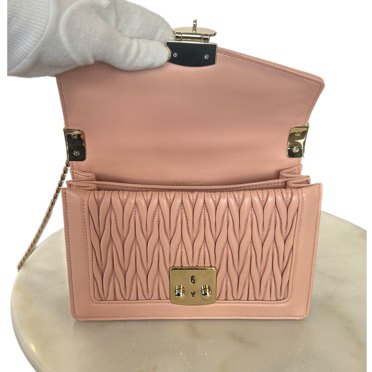MIU MIU - Confidential Orchid Pink Matelassé Shoulder Bag