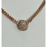 GUCCI - Double G Crystal Flower Rose-gold Tone Necklace