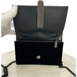 SAINT LAURENT - Kate Black Velvet & Crystal Tassel Bag