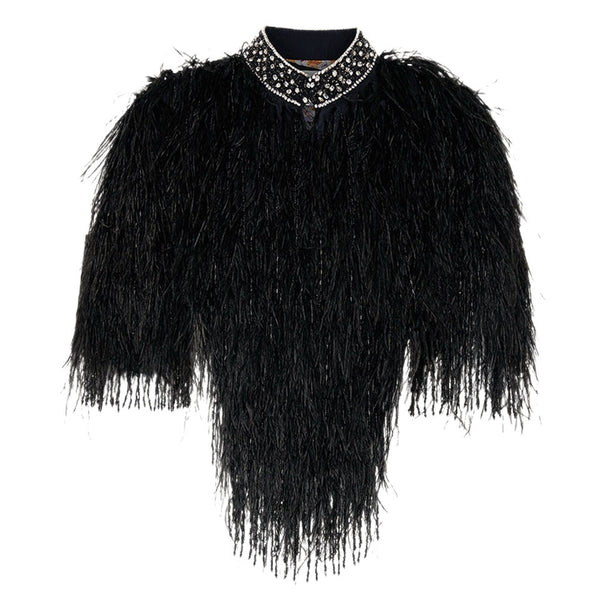 CAMILLA - Lady Of The Moon Feather Beaded Gilet Sz S