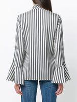 ETRO - Striped Silk Tie Neck Blouse Sz 46